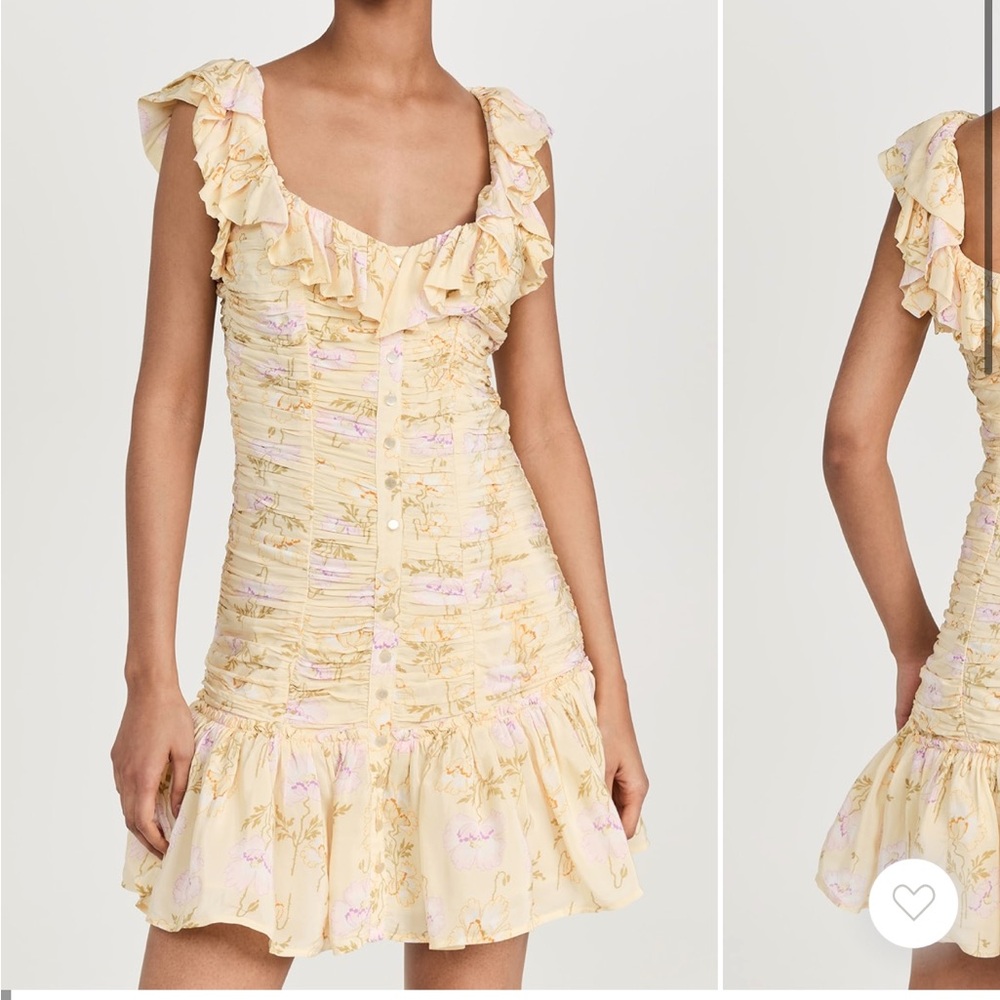 Ruffle Yellow Floral Mini Dress